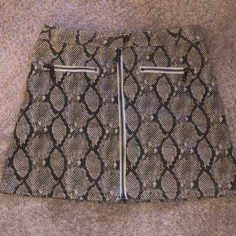 She + Sky Snakeskin Mini Skirt - Medium